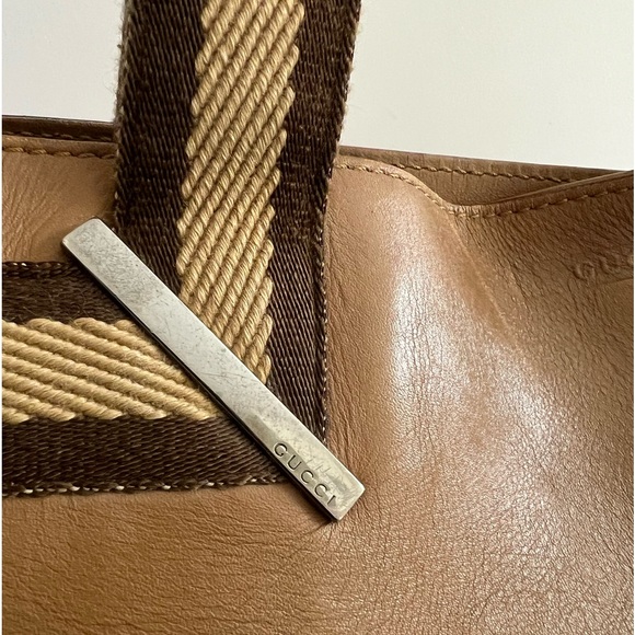 TAN GUCCI LEATHER TOTE - Picture 10 of 16